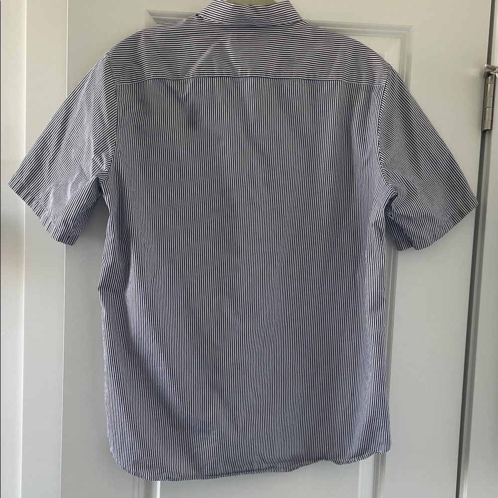 Theory Mens Large Striped Button Up - Picture 5 of 5